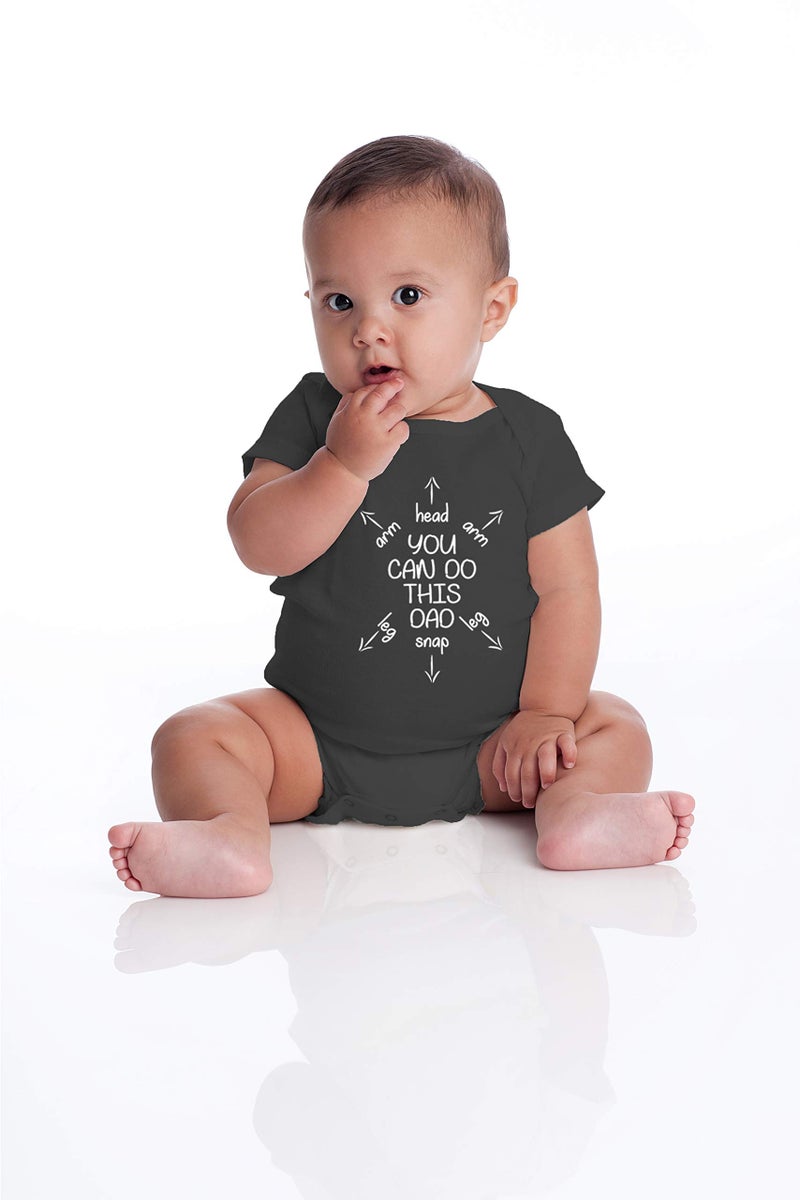 Funnwear يمكنك فعل ذلك يا أبي - بدلة أطفال مضحكة - ملابس لطيفة للبنات حديثي الولادة زي الأولاد (حديثي الولادة، أسود) - Image 5